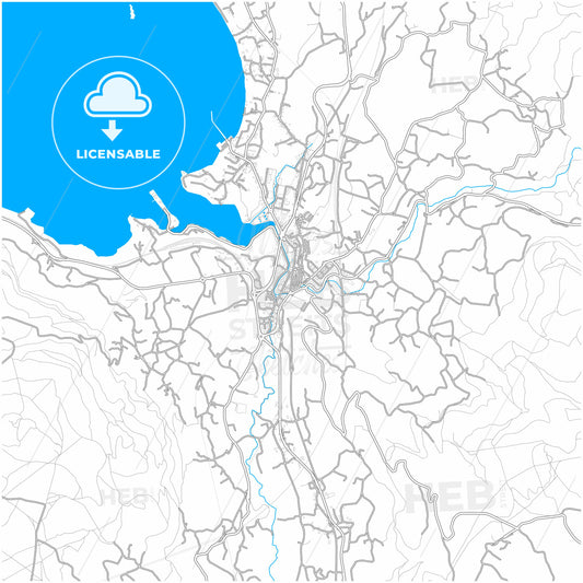 Redondela, Pontevedra, Spain, city map with high quality roads.