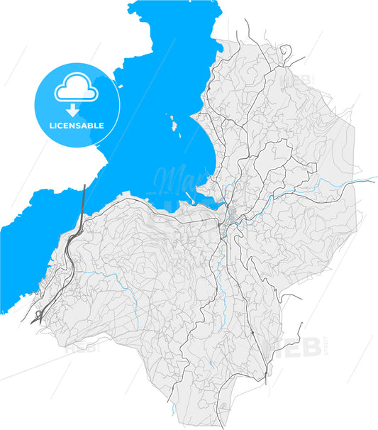 Redondela, Pontevedra, Spain, high quality vector map