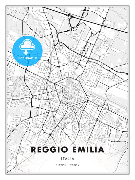 Reggio Emilia, Italy, Modern Print Template in Various Formats - HEBSTREITS Sketches