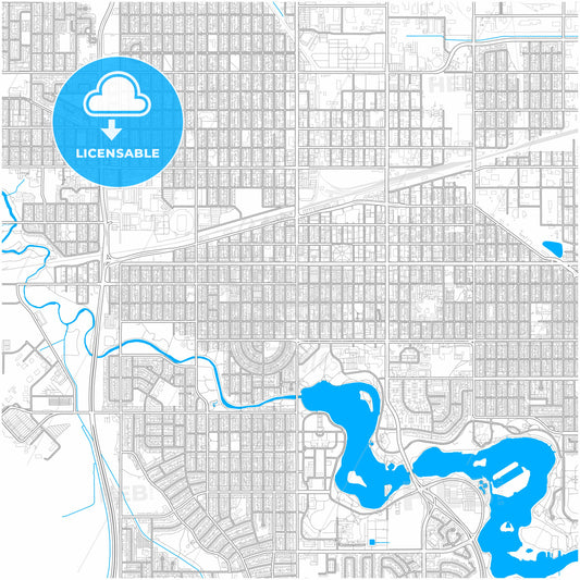 Regina, Saskatchewan, Canada, city map with high quality roads.