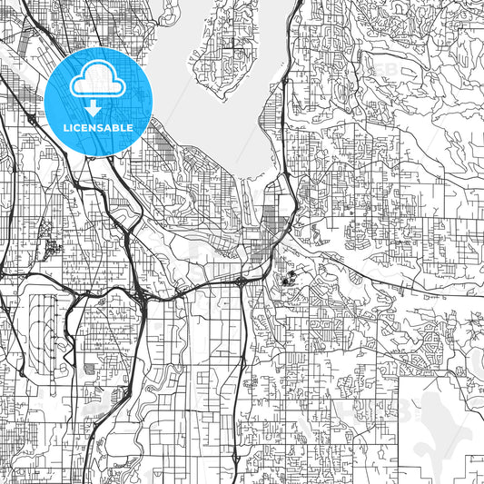 Renton, Washington - Area Map - Light