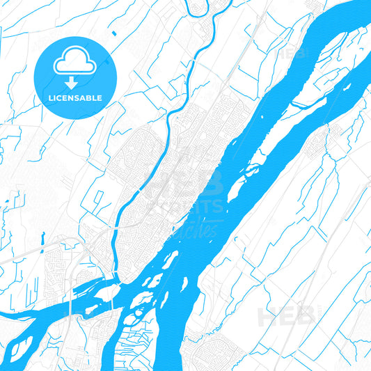 Repentigny, Canada PDF vector map with water in focus