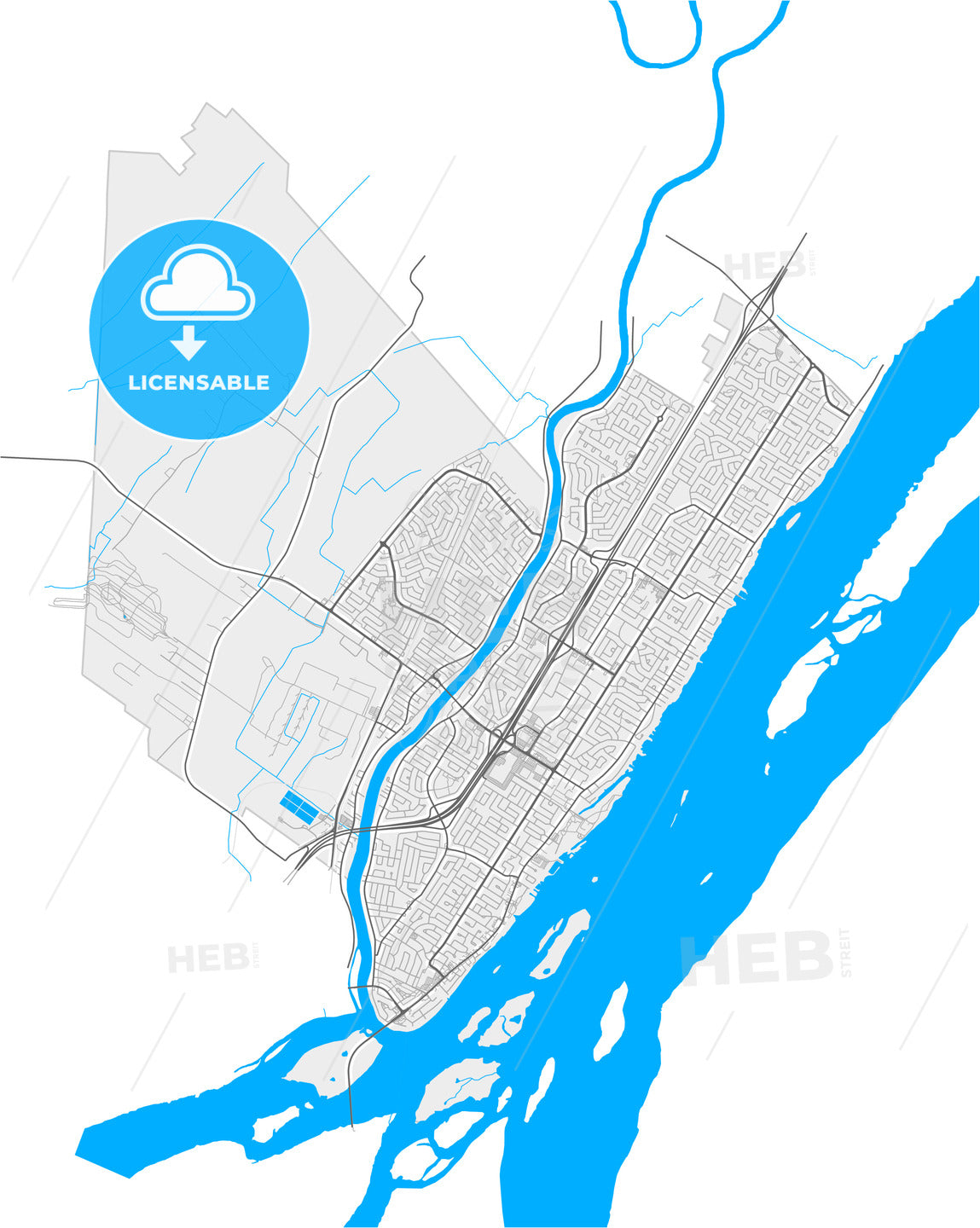 Repentigny, Quebec, Canada, high quality vector map