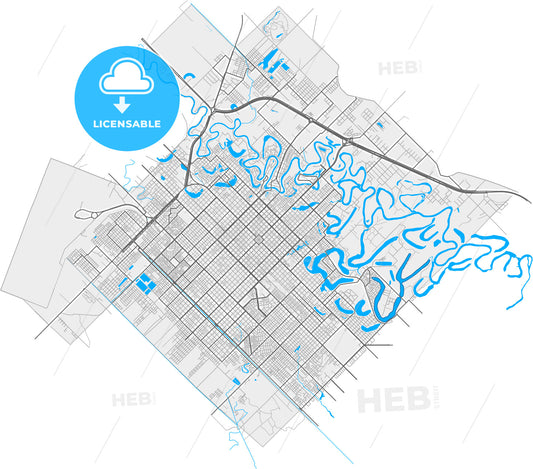 Resistencia, Argentina, high quality vector map