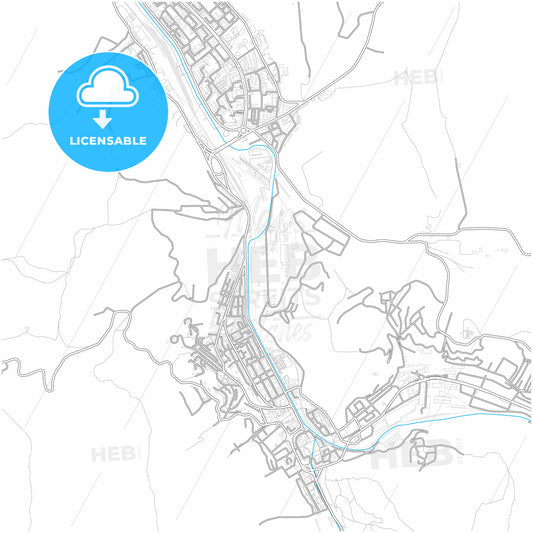 Reșița, Caraș-Severin, Romania, city map with high quality roads.