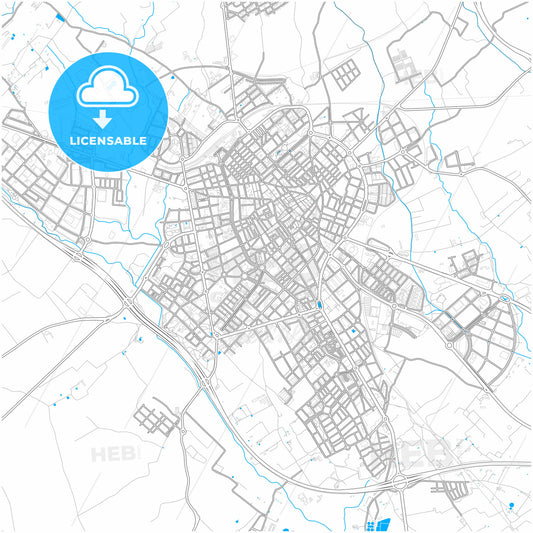 Reus, Tarragona, Spain, city map with high quality roads.