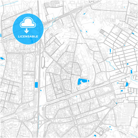 Reutov, Moscow Oblast, Russia, city map with high quality roads.