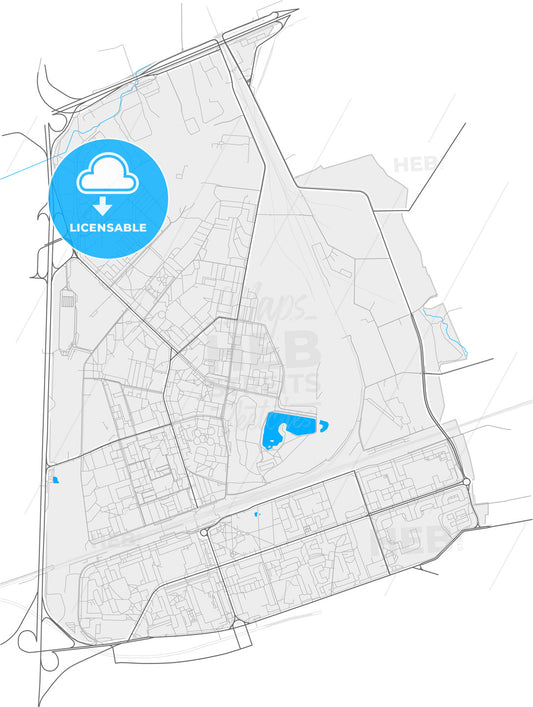 Reutov, Moscow Oblast, Russia, high quality vector map