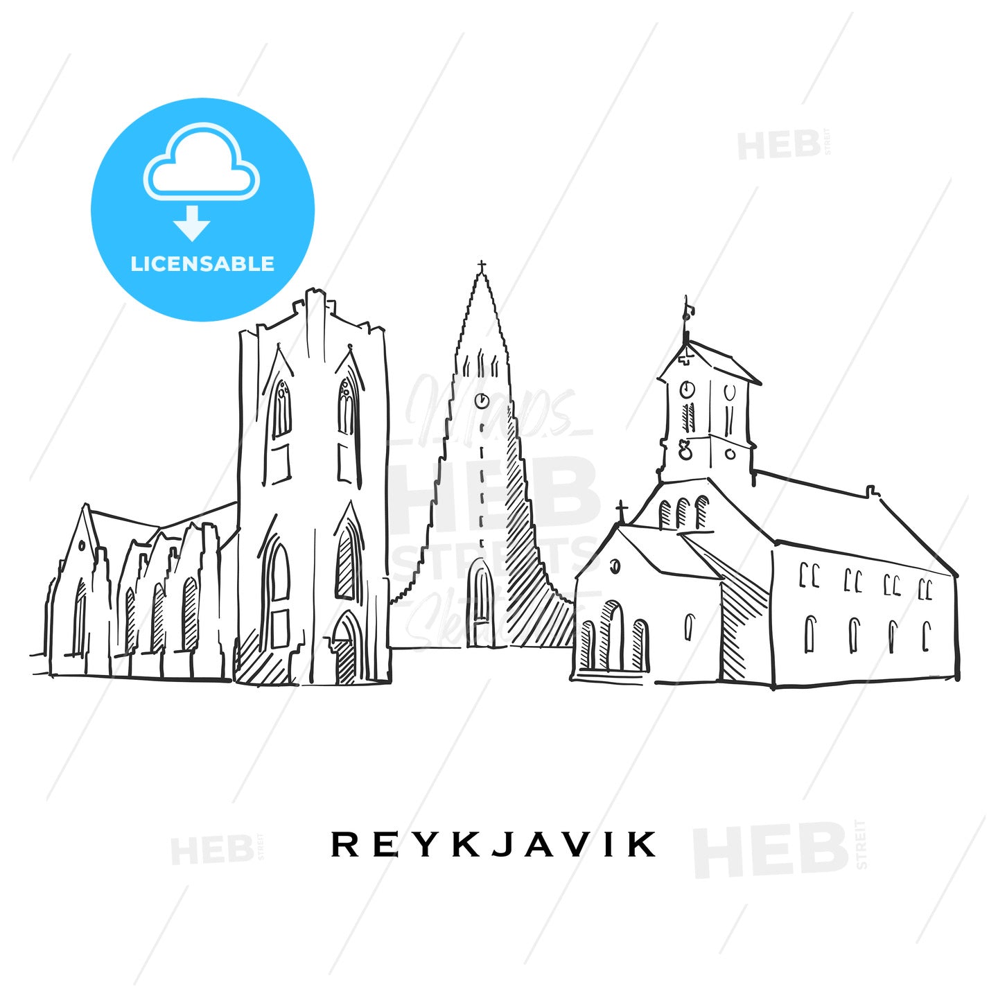 Reykjavik Iceland famous architecture – instant download