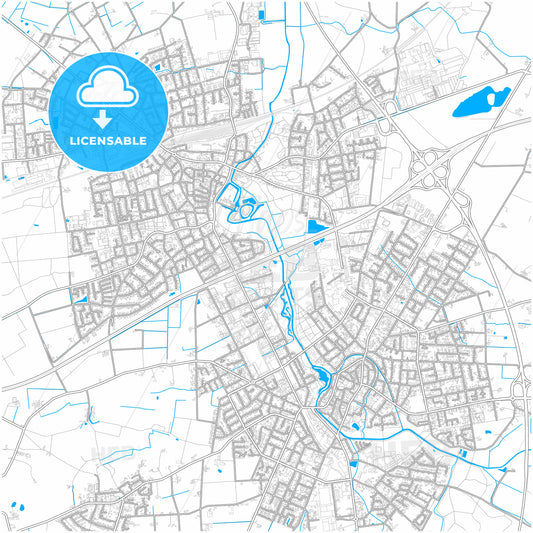 Rheda-Wiedenbruck, North Rhine-Westphalia, Germany, city map with high quality roads.