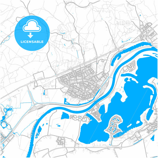 Rheden, Gelderland, Netherlands, city map with high quality roads.