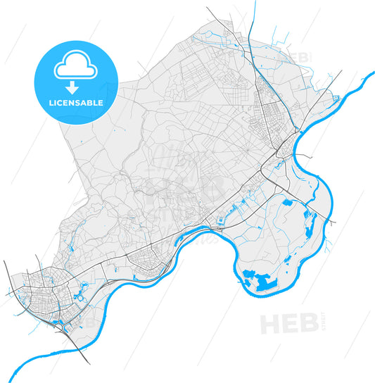 Rheden, Gelderland, Netherlands, high quality vector map