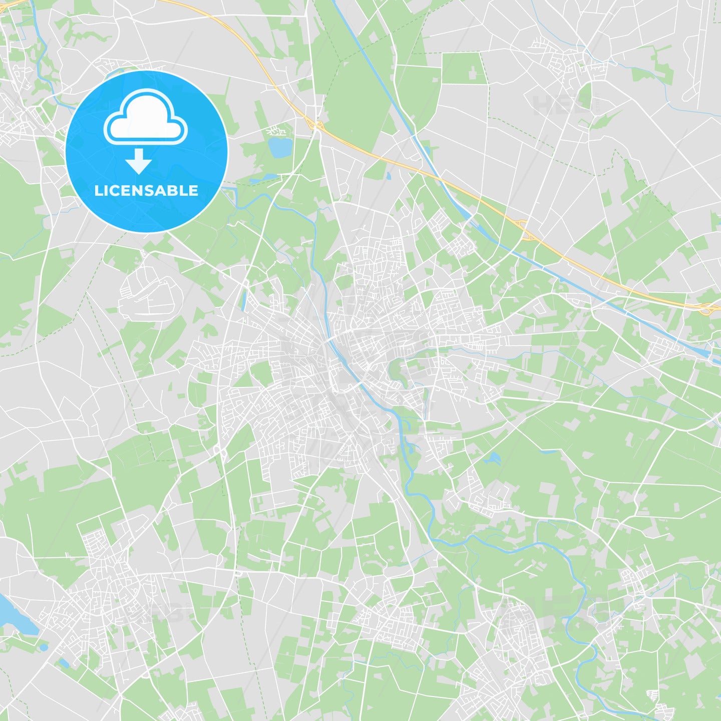 Rheine, Germany printable street map