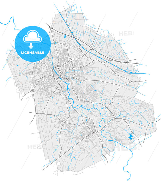 Rheine, North Rhine-Westphalia, Germany, high quality vector map