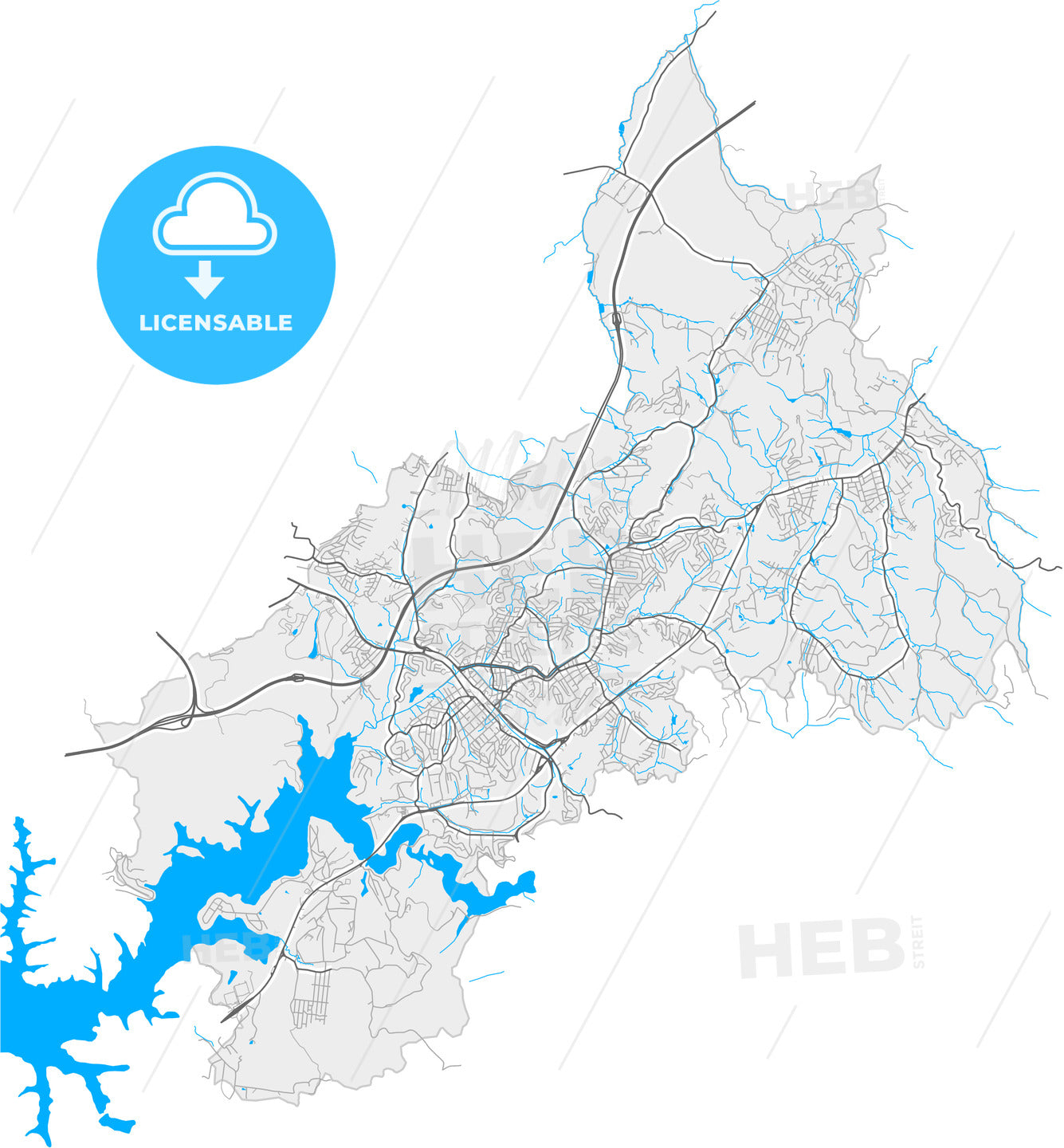 Ribeirao Pires, Brazil, high quality vector map