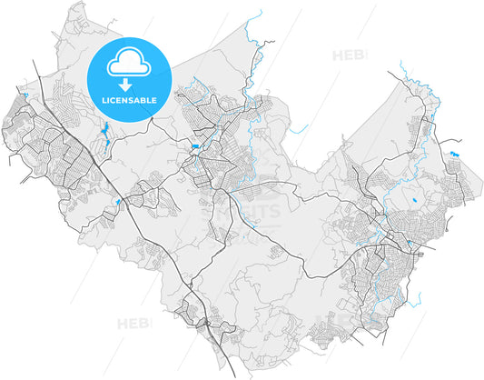 Ribeirao das Neves, Brazil, high quality vector map