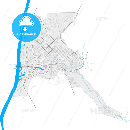 Rîbnița, Transnistria, Moldova, high quality vector map