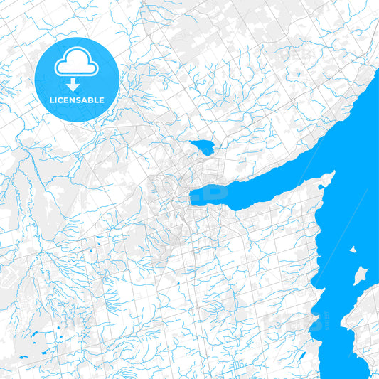 Rich detailed vector map of Barrie, Ontario, Canada