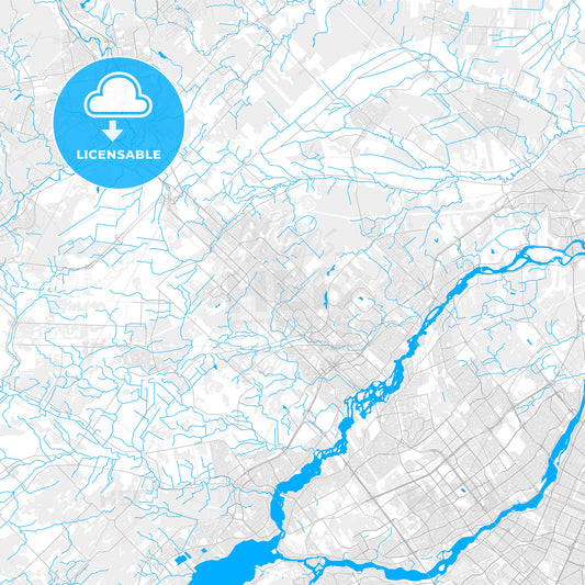 Rich detailed vector map of Blainville, Quebec, Canada