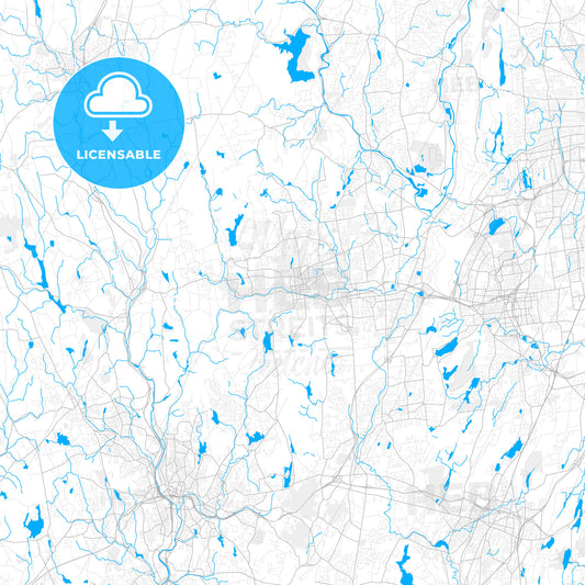 Rich detailed vector map of Bristol, Connecticut, USA