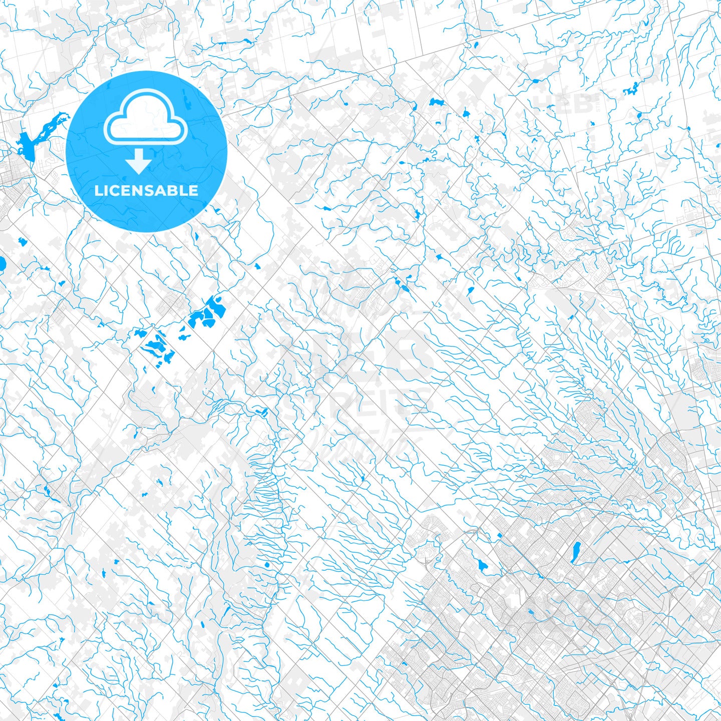Rich detailed vector map of Caledon, Ontario, Canada