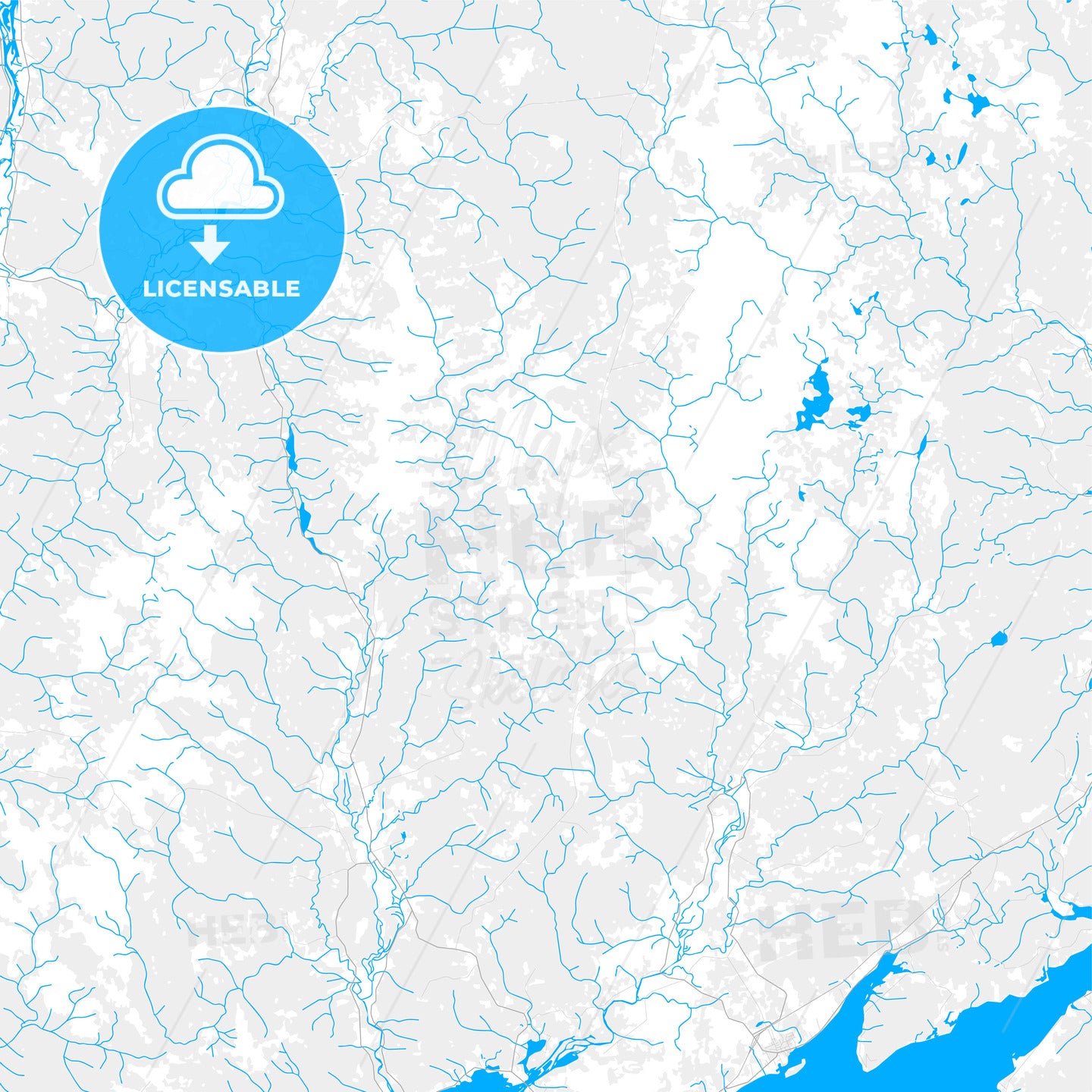 Rich detailed vector map of Cape Breton, Nova Scotia, Canada