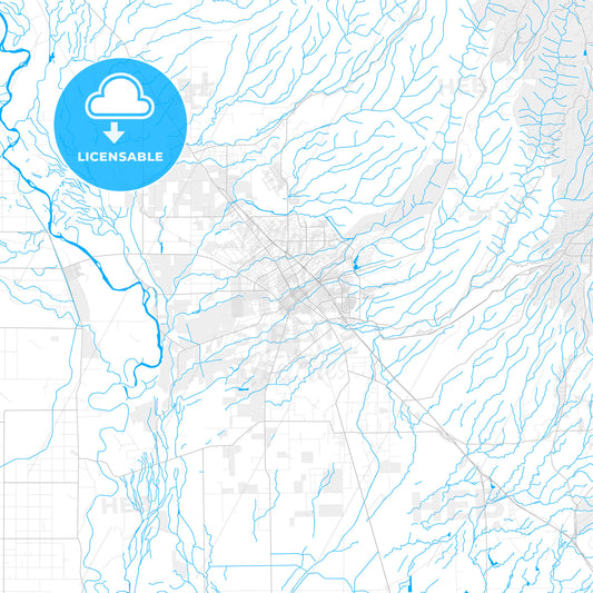 Rich detailed vector map of Chico, California, USA