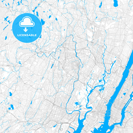 Rich detailed vector map of Clifton, New Jersey, USA