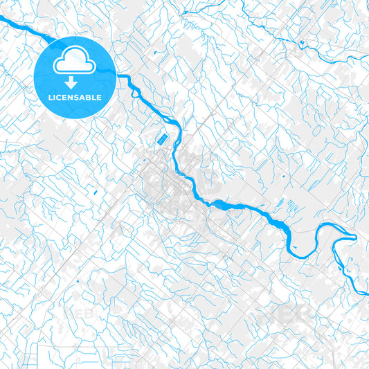 Rich detailed vector map of Drummondville, Quebec, Canada