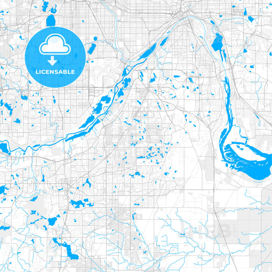 Rich detailed vector map of Eagan, Minnesota, USA