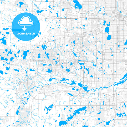 Rich detailed vector map of Eden Prairie, Minnesota, USA