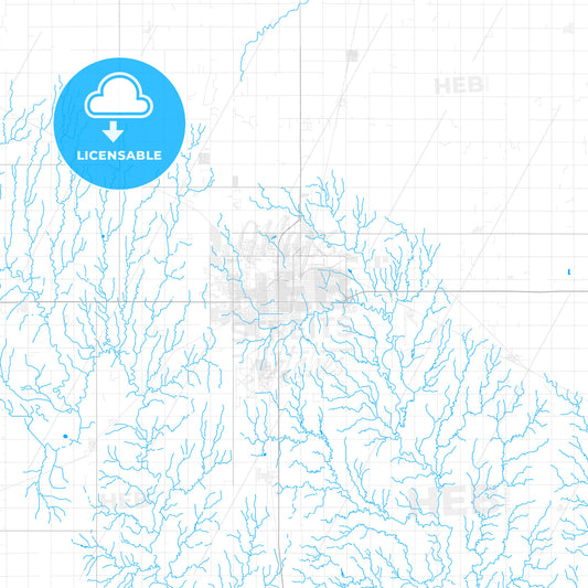 Rich detailed vector map of Enid, Oklahoma, United States of America