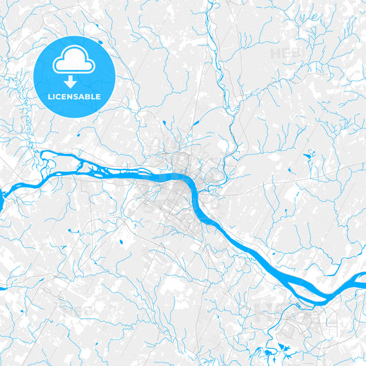 Rich detailed vector map of Fredericton, New Brunswick, Canada