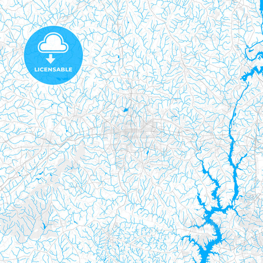 Rich detailed vector map of Gastonia, North Carolina, USA