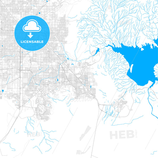 Rich detailed vector map of Henderson, Nevada, U.S.A.