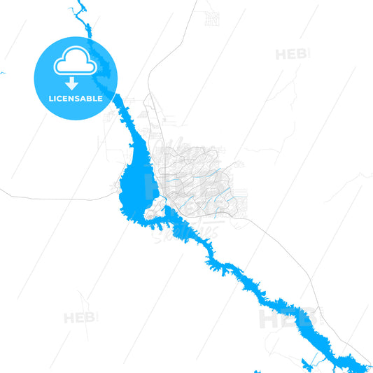 Rich detailed vector map of Lake Havasu City, Arizona, United States of America