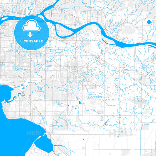 Rich detailed vector map of Langley, British Columbia, Canada