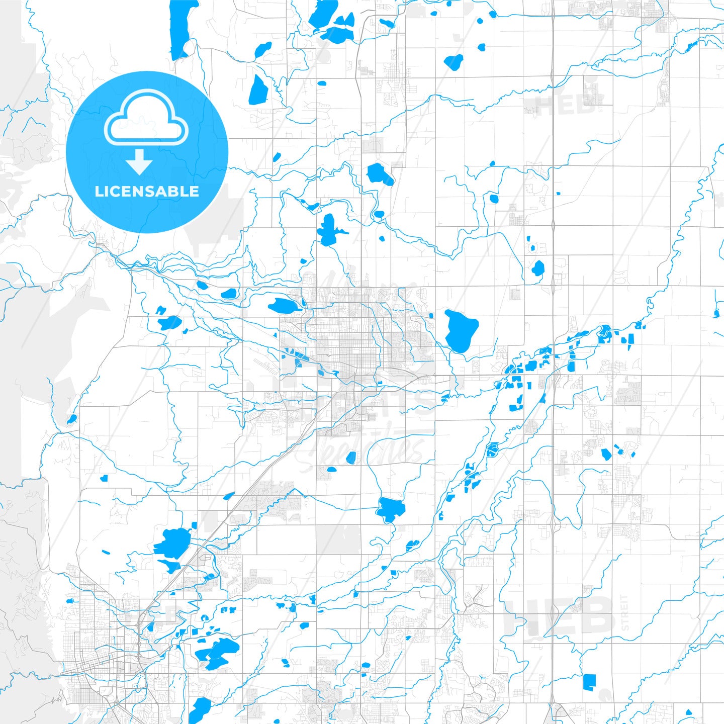 Rich detailed vector map of Longmont, Colorado, USA