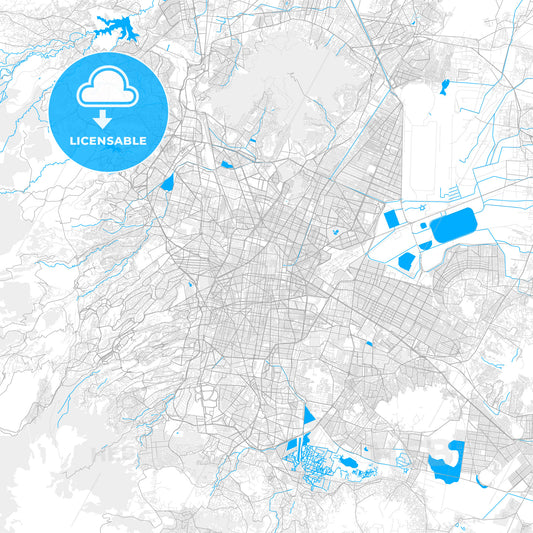Rich detailed vector map of Mexico City, Mexico City, Mexico