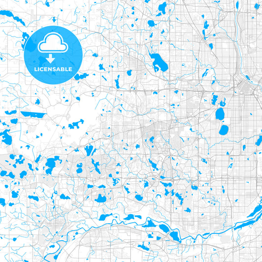 Rich detailed vector map of Minnetonka, Minnesota, United States of America
