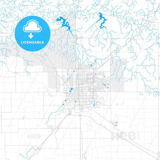 Rich detailed vector map of Normal, Illinois, USA