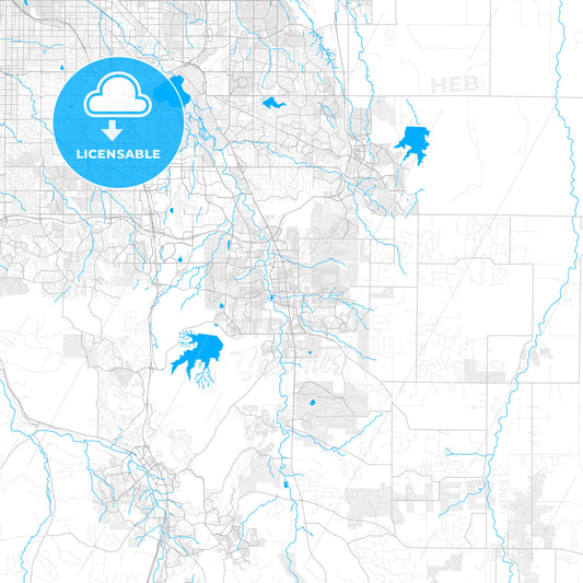 Rich detailed vector map of Parker, Colorado, United States of America
