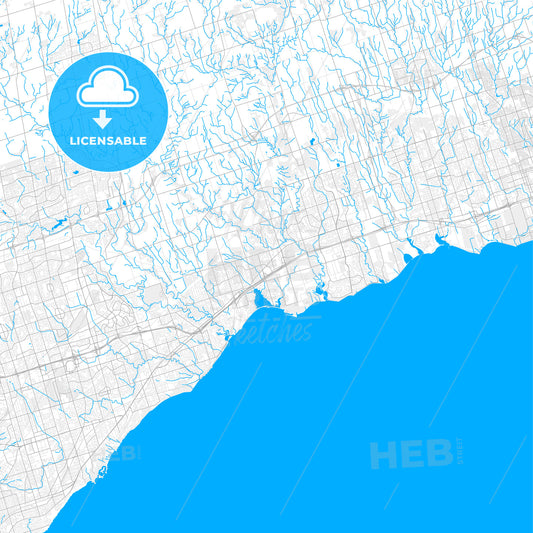 Rich detailed vector map of Pickering, Ontario, Canada