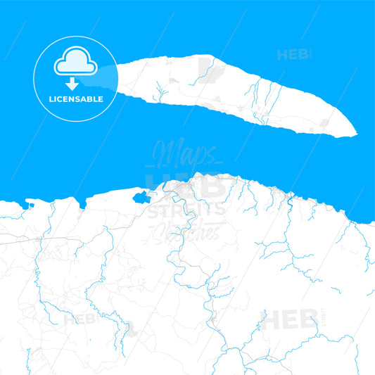 Rich detailed vector map of Port-de-Paix, Nord-Ouest, Haiti