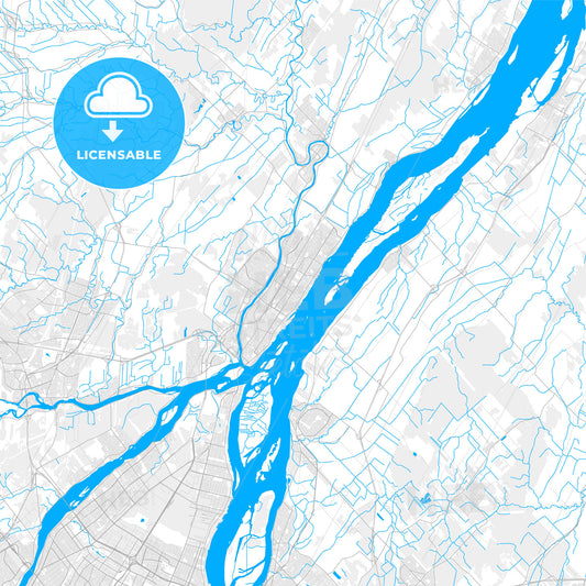 Rich detailed vector map of Repentigny, Quebec, Canada