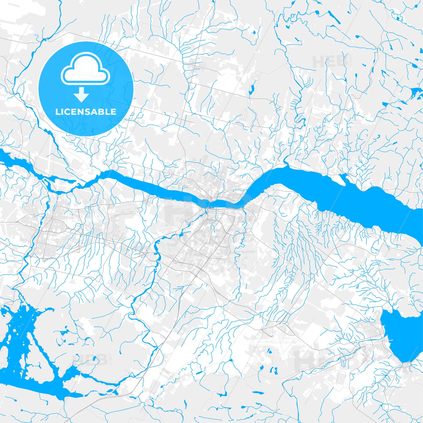 Rich detailed vector map of Saguenay, Quebec, Canada