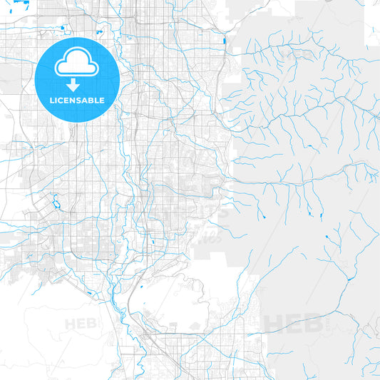 Rich detailed vector map of Sandy, Utah, USA