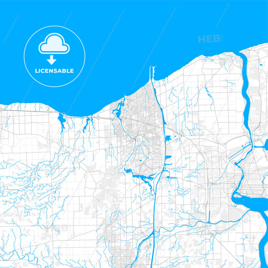 Rich detailed vector map of St. Catharines, Ontario, Canada