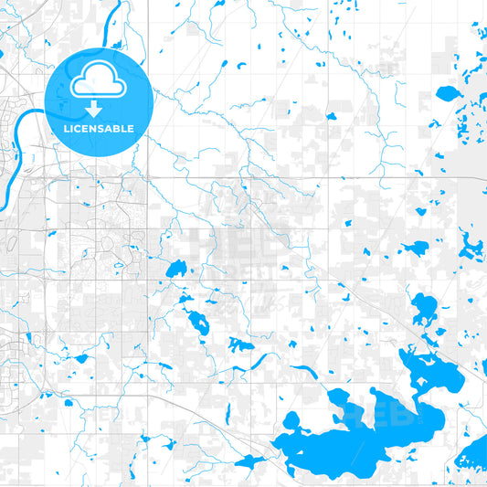 Rich detailed vector map of Strathcona County, Alberta, Canada
