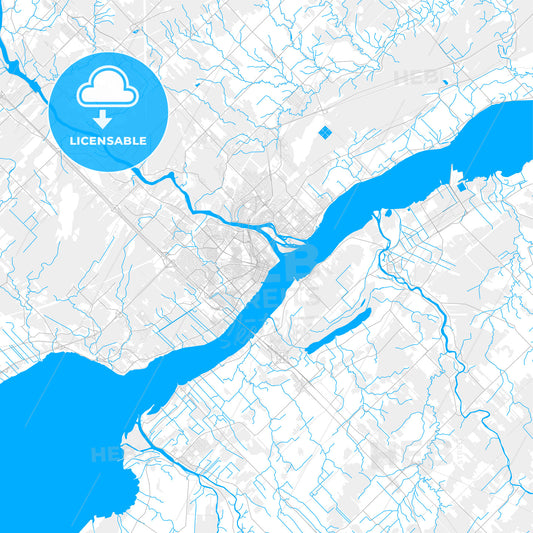 Rich detailed vector map of Trois-Rivières, Quebec, Canada